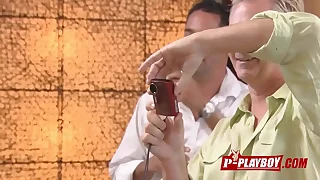 Hot brunette loves to be touched by naughty and kinky swingers.